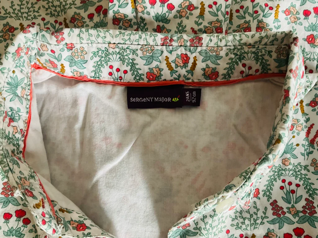 🔥-20%🔥 Robe Sergent Major Fleurs Rouge Vert – 2 ans 92 cm 💯 Coton – photo 5